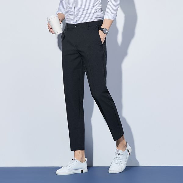 men's pants 2023 fashion casual mens cotton anklelength autumn winter warm 230324, Black